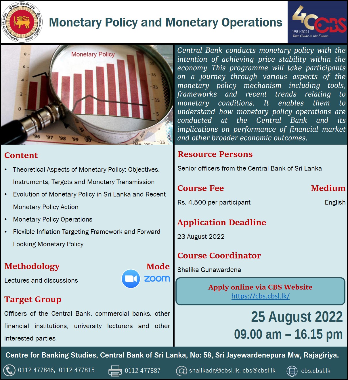 Monetary Policy and Monetary Operations