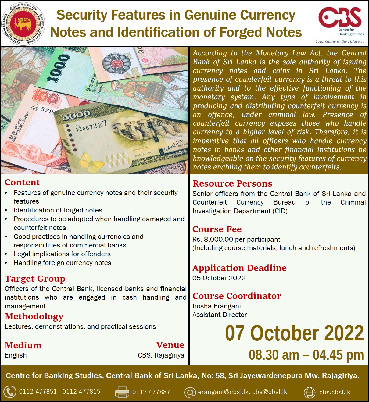 Security Features in Genuine Currency Notes and Identification of Forged Notes