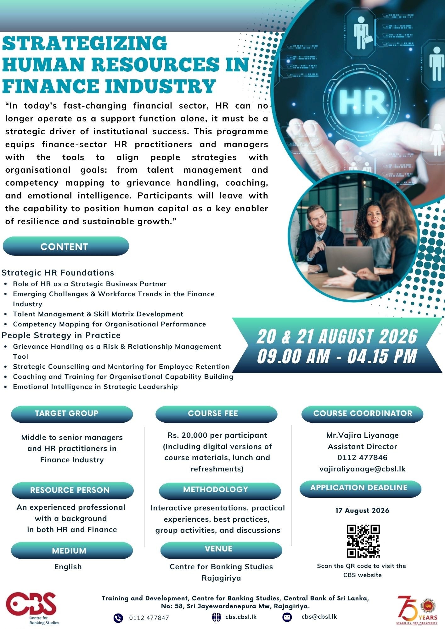Strategizing Human Resources in Finance Industry - 20 & 21 August 2026